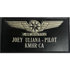 Embossed and Painted on black leather