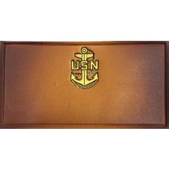 embossed and painted, Shaded, Gold with black outline.