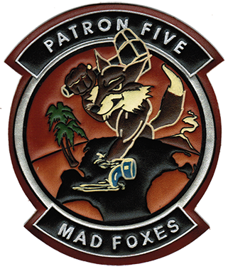 USN NAVY MAD FOXES  PATRON FIVE 5 PATCH